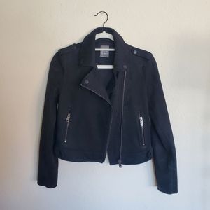 black moto suede jacket